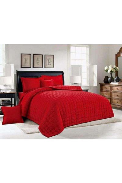 GENERAL Ming Lee 6-Piece Polyester Quilt Set Red King