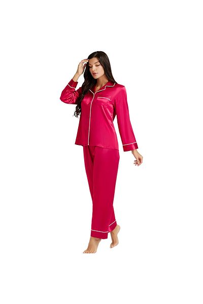 Caprisious Women's Luxurious Silk Satin Pajama Set - Soft and Comfortable Full Sleeve Nightwear