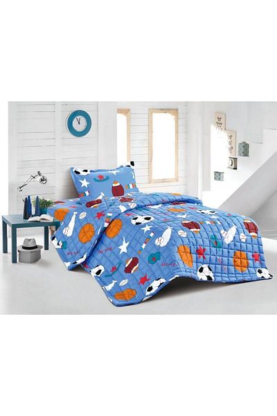GENERAL Ming Li Velvet Flannel Quilt Set Single Size For Kids, 3 Pieces