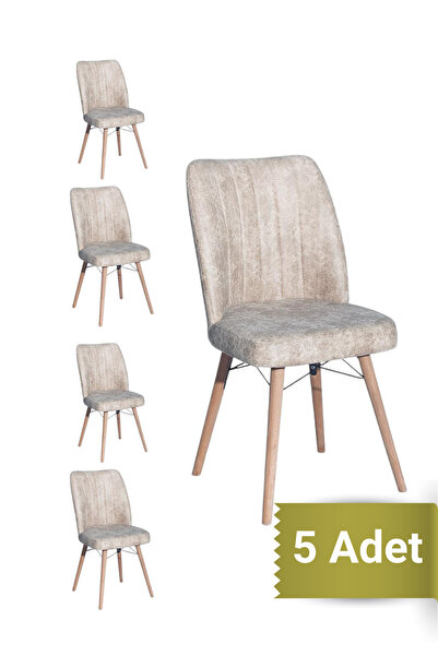 Avenza living Kare Gold 5Lİ Sandalye Mutfak Sandalyesi