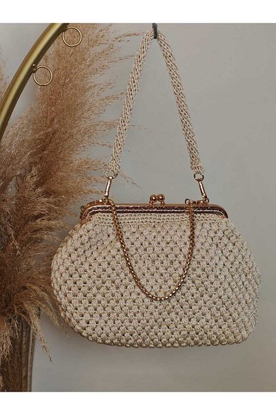 morpembej kadın erkek çocuk Handmade Woven Crochet Shoulder Bag Evening Dress Classic Model