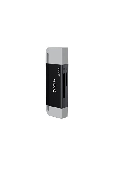 Devia Cititor USB 3.0 de carduri de memorie microSD si SD cu conectare USB-C si USB, citeste 2TB