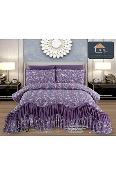 FIONNA.RO Finet Premium Quilt - Purple With Flowers