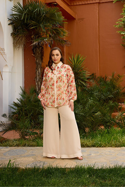 QUİZAS قميص وسراويل Quizas مقاس كبير مطبوعة بأزرار حجرية