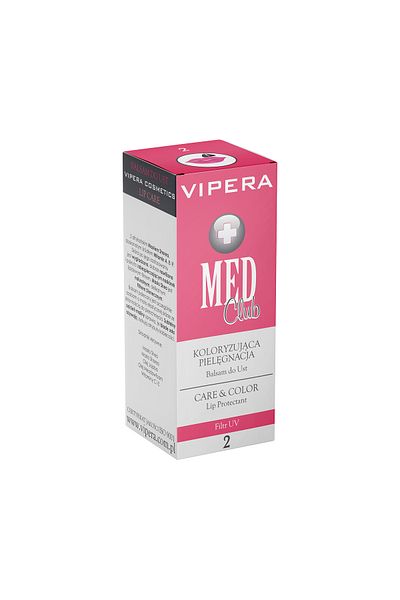 Vipera Care & Color Protective Lip Balm, 02 Pale Pink, 4 g