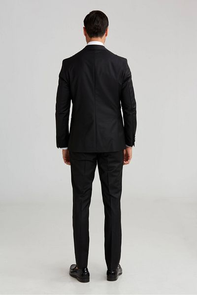 Bisse Tuxedo Suit with Lapel Collar Black Men