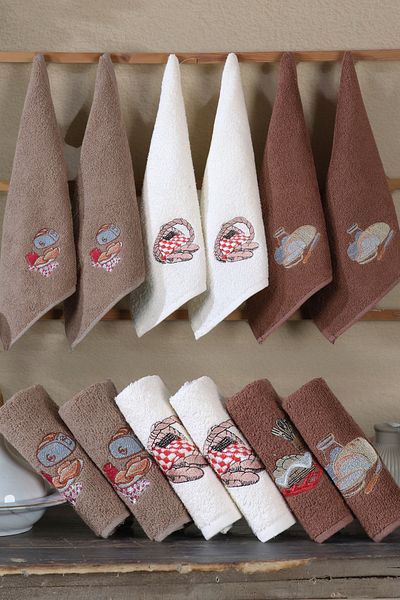 DNZGÜLCAN Kitchen Towel Set of 6 – 100% Cotton Hand Towels |   Face Towel – Dowry