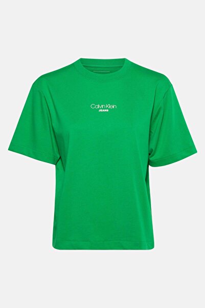 Calvin Klein Women's Regular Fit 100% Cotton Logo Embroidered Round Neck Shor...