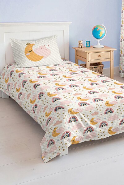 Realhomes Moon Cloud and Rainbow Patterned Pastel Colored Baby and Child Sing...
