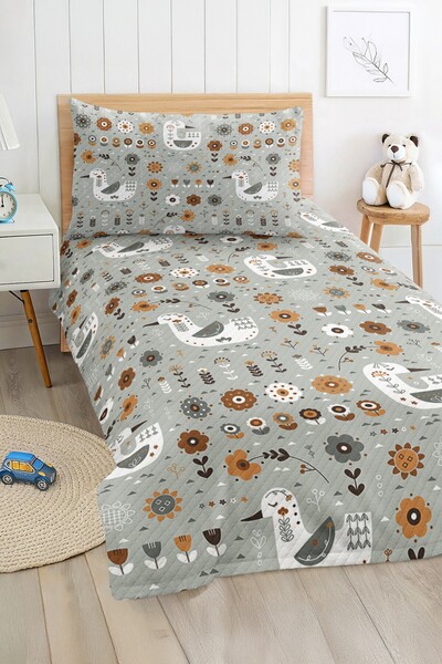 Realhomes مجموعة بيكيه مفردة للأطفال والرضع باللون الأخضر الباستيل مع نمط الط...