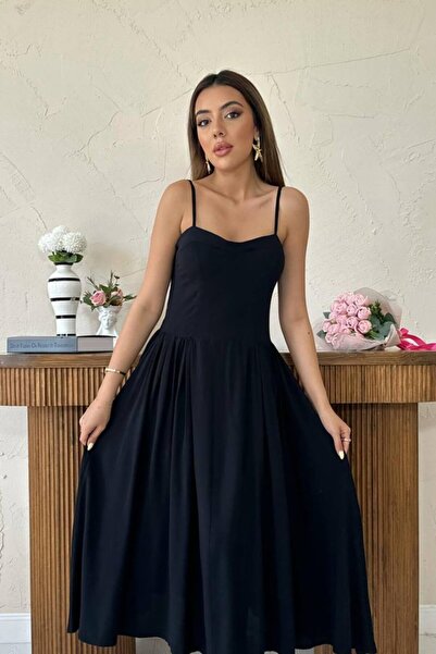 JANES Μακρύ φόρεμα με μαύρο μπούστο