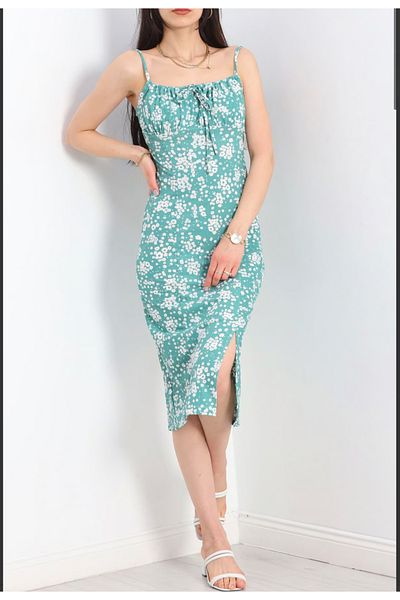 Tunicom Summer Thin Strap Floral Slit Legend Dress