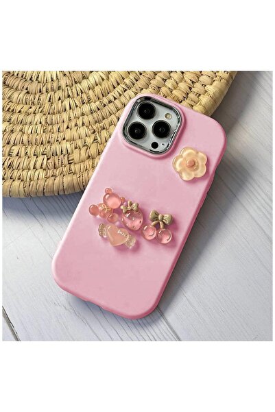 Zebana Apple iPhone 16 Pro Uyumlu Kılıf Zebana Berry Silikon Kılıf Pembe