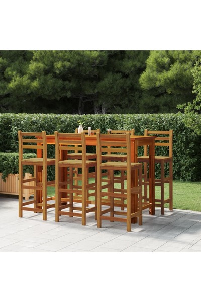 vidaxl كراسي بار 6 قطع من خشب الأكاسيا الصلب