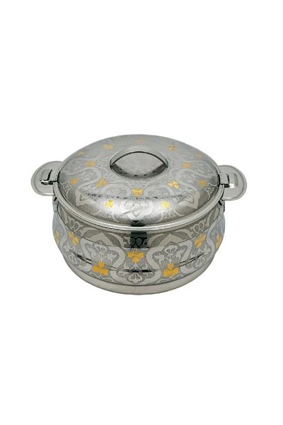 rexa 2.5L Rose Pattern Stainless Steel Food Container – Elegant Hot Food Storage for Home & Events