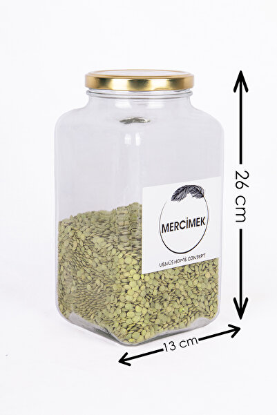 mafa home 5-Piece Food Storage Organizer Set Chickpeas, Lentils, Rice, Bulgur, Beans 3 Lt Gold Metal Lid