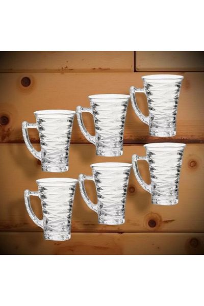 basara 6-piece red glass tea cup set