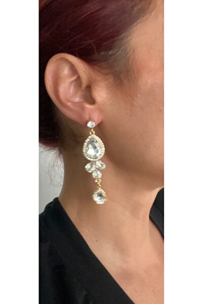 Byoz store Taşlı abiye sarkık küpe