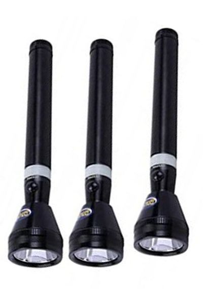 İMPEX CYBER 3 in 1 Rechargeable LED Stainless Steel Flashlight Black