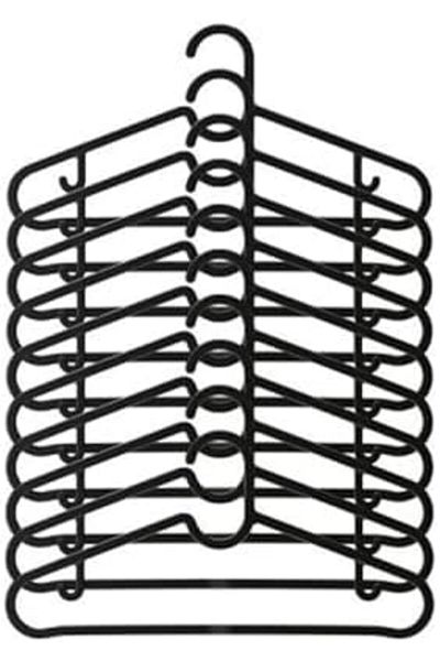 Mena Rise Şirinshop Life 10 Pieces Plastic Black Clothes Shirt Pants Hanger Mit1128 1108107