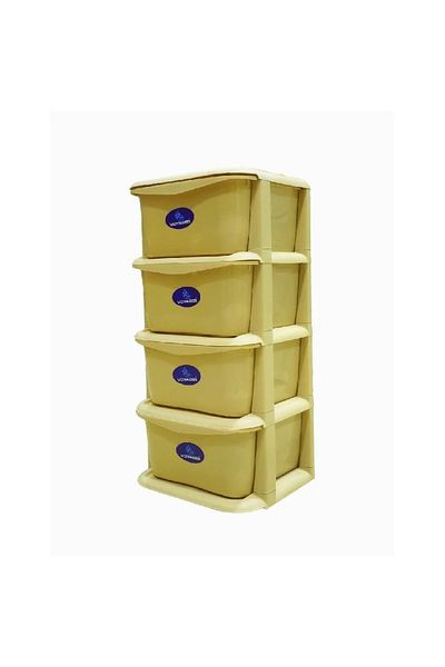 BASURRAH Voyager 4-Drawer Chest – Brown Storage Organizer for Bedroom, Office & Living Room