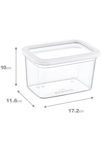 Mena Rise Şirinshop Set of 6 Scale Rectangular Storage Container White 1210 ml 1108107