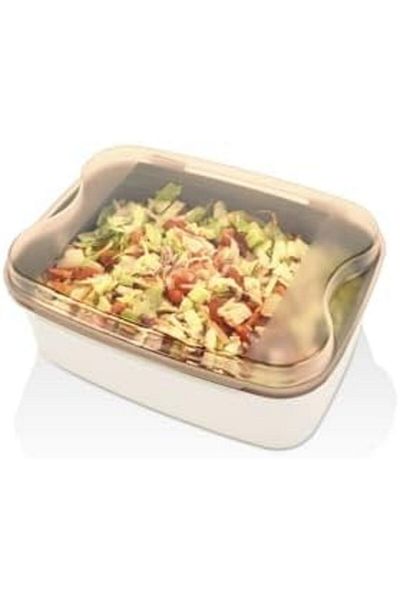 Mena Rise Diyar-Ifırsatshop Ahmet Grater Storage Container - Fairy Tale Cream Transparent Container with Cutting Board and Grater