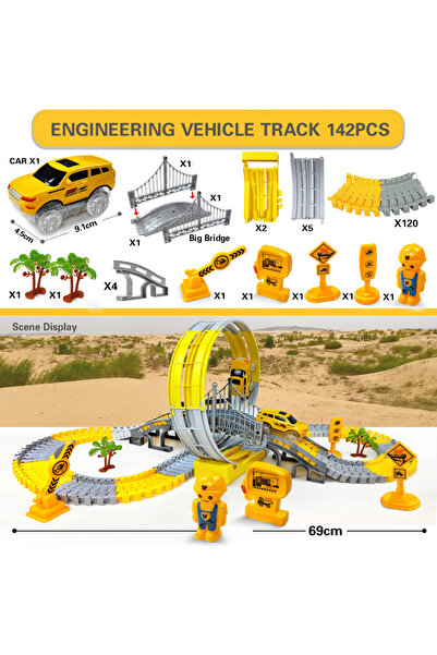 Choice1 142 PCS Track Set Track Car Train Toys Children Electric Track Toy Ca...