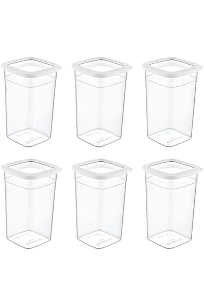 Mena Rise Şirinshop Set of 6 Skali Square Storage Container White 1440 ml 1108107