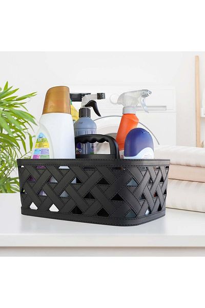 Mena Rise ŞirinShop Leather-Patterned Handle Basket 1108107