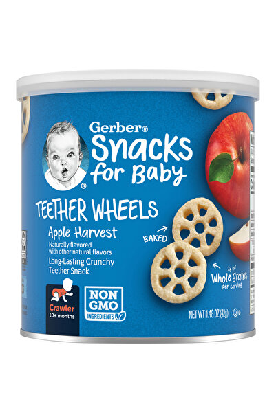 GERBER Apple Harvest Teether Wheels - Elma Hasadı Diş Bisküvisi- 42 gr
