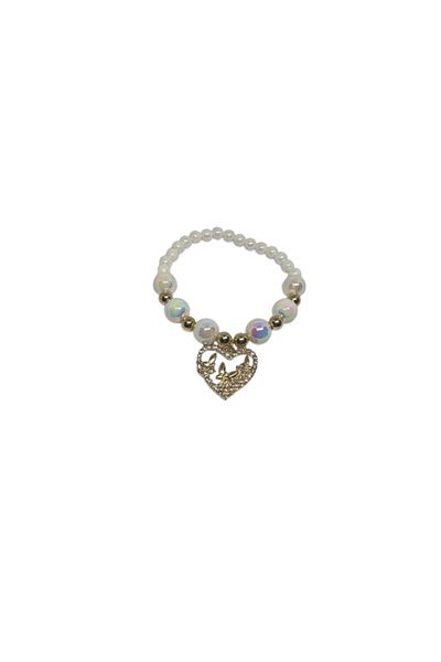 Blusmart Bracelet for girls with beads, heart and butterflies