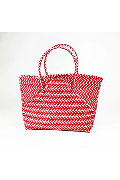 BASURRAH Red and white travel bag BBG21-1325