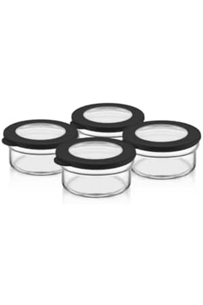 Mena Rise Şirinshop Life 4 Pieces 415 ml Silicone Lid Glass Breakfast Set Storage Container Mit1086 1108107