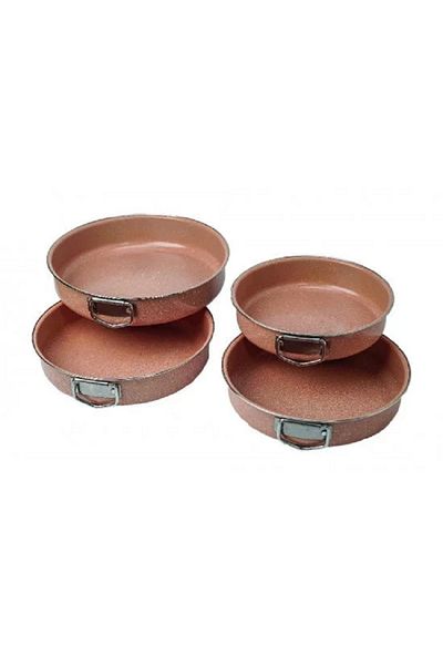BASURRAH Aluminum Cake Pan Set, 4 Pieces, 24-30 cm