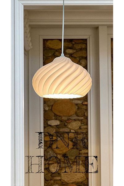 Dropcek eticaret Modern Spiral Patterned, Stylish Pendant Chandelier for Living Room, Kitchen and Bedroom