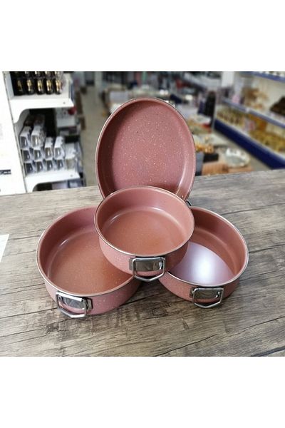 BASURRAH Aluminum Cake Pan Set, 4 Pieces, 24-30 cm