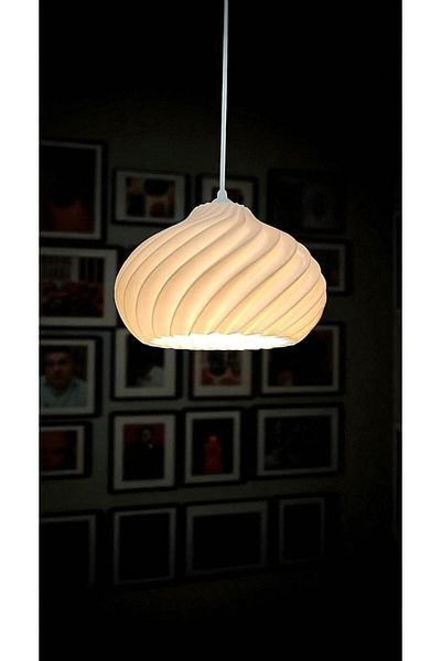 Dropcek eticaret Modern Spiral Patterned, Stylish Pendant Chandelier for Living Room, Kitchen and Bedroom