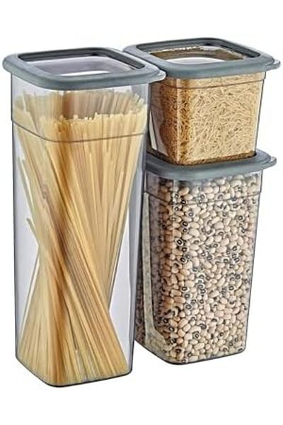 Mena Rise ShirinShop Set of 2 Skali Square Storage Containers Anthracite (2 pieces of 740 ml, 1440 ml, 2350 ml) 110810
