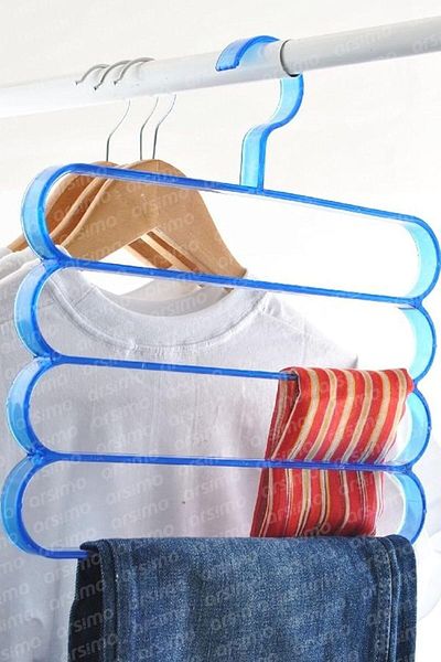Mena Rise Şirinshop 4 Layers Plastic Clothes Pants Scarf Shawl Hanger in Closet |   4 Tier Practical Hanger