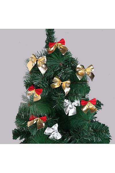 Nanaxagly Set of 10 Nanaxagly bows, velvet, gold/silver/red, 5 x 6 cm