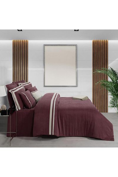 Sarev Kımera Cupro Vegan Silk Double Duvet Cover Set Claret Red