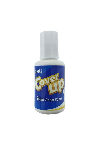 Deli Solvent-based Corrector Fluid, 20ml bottle, 93291, with brush applicator