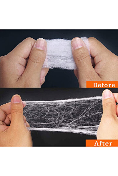 BINXWA spider web set with 30 spiders, artificial cotton/plastic, white/black, 100 g