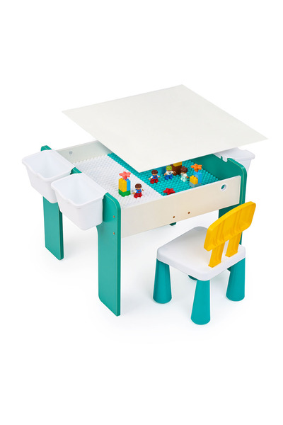 Onuvio Masă multifuncțională pentru copii, lemn MDF, scaun inclus, 57x57x45, ...