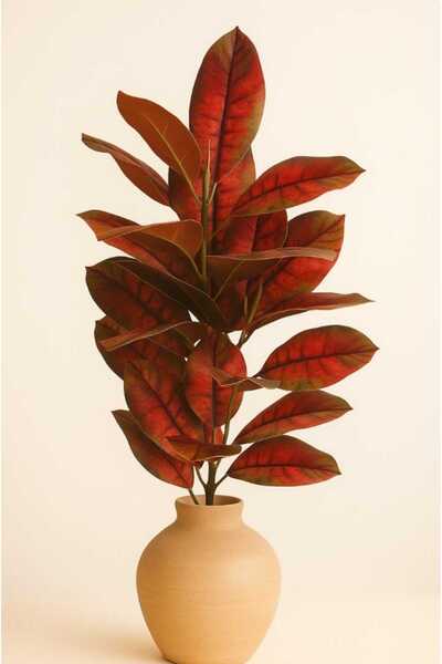 yapay çiçek evi زينة وعاء نباتات استوائية صناعية ملونة من الخشب المطاطي