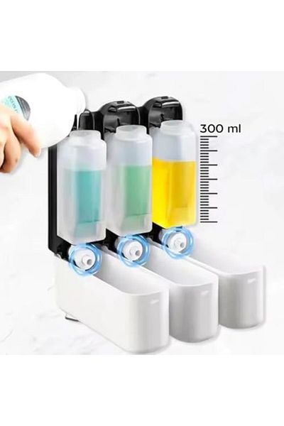 Mena Rise Diyar-ıFırsatShop 2 dozatoare de săpun lichid montate pe perete negre – 300 ml, elegant și durabil