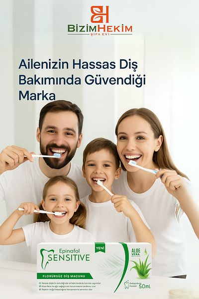 BİZİMHEKİM معجون أسنان للبشرة الحساسة بخلاصة الصبار 50 مل × 3 قطع (إجمالي 150 مل)
