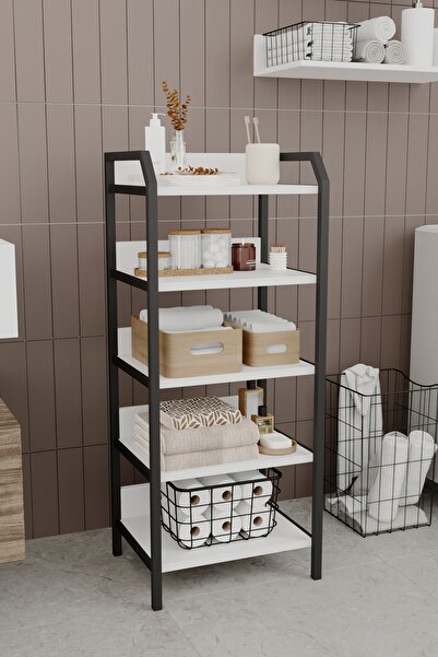 Remaks Bozburun Çok Amaçlı Banyo Rafı Deterjanlık Kiler Rafı Banyo Dolabı Beyaz