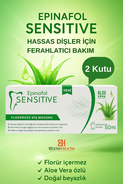 BİZİMHEKİM ŞİFA EVİ Hassas Dişler İçin Florürsüz Diş Macunu 2'li Paket (100ml)